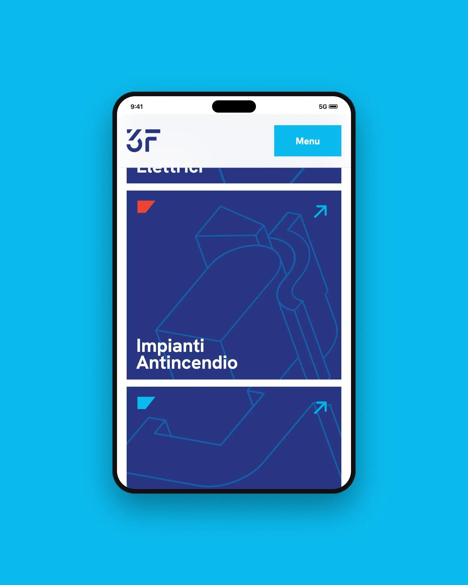 Le card dei servizi 3F nella versione mobile