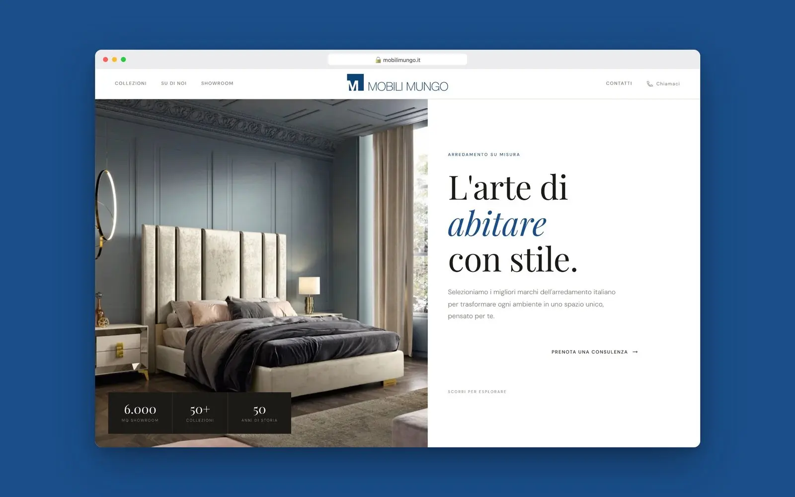 Hero del sito Mobili Mungo: «L’arte di abitare con stile»