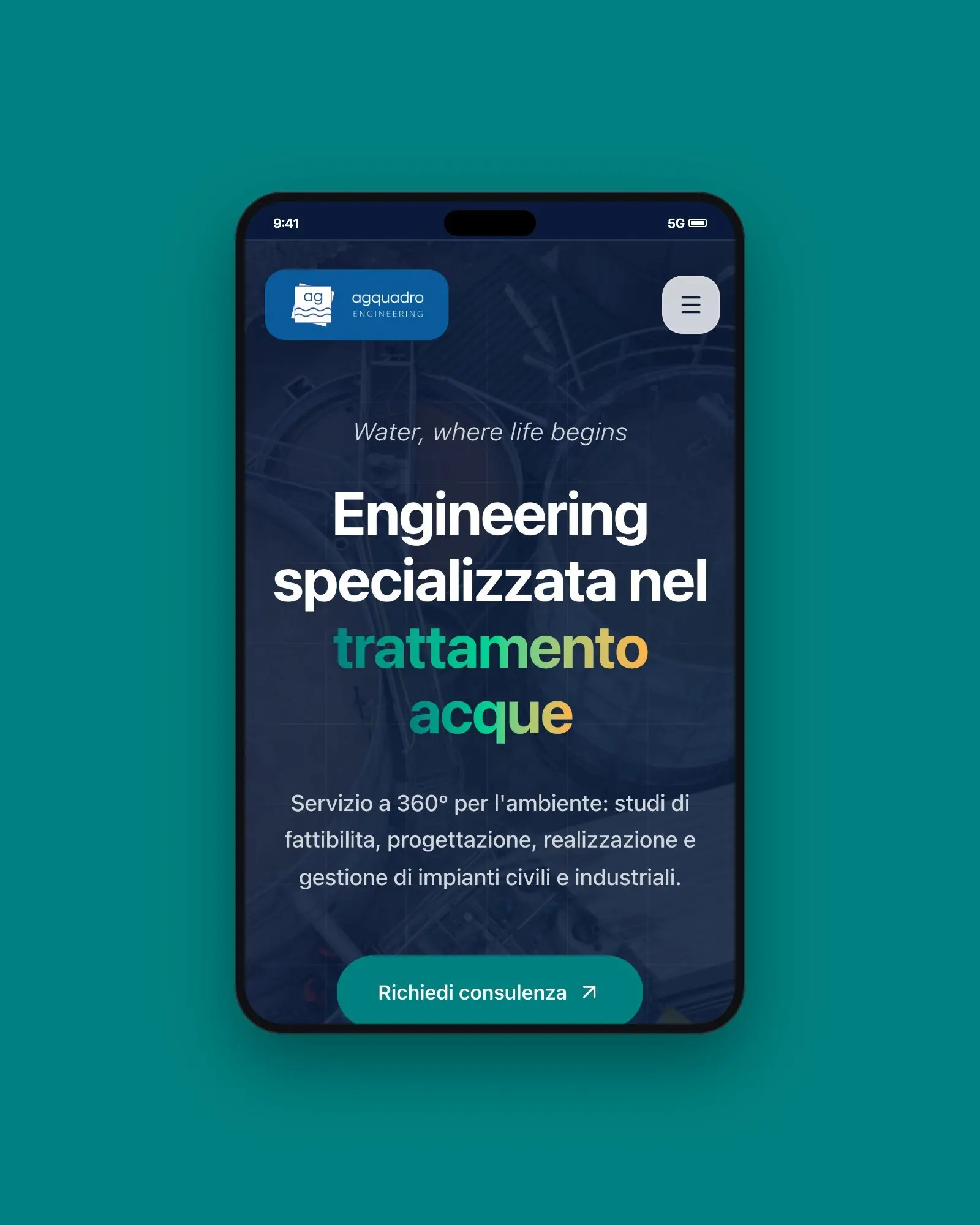 Hero del sito AGquadro su smartphone